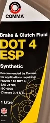 Гальмівна рідина Гальмівна рідина Comma Synthetic DOT 4 ESP пластик (BF4ESP1L) - 2