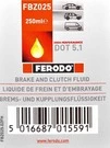 Гальмівна рідина Гальмівна рідина Ferodo Synthetic DOT 5.1 пластик (FBZ025) - 2