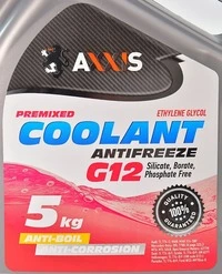 Антифриз Axxis Coolant G12 червоний -30 °C, 5 л готовий антифриз (AX2002)