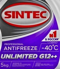 Антифриз Sintec Unlimited G12++ фіалковий -40 °C, 5 л готовий антифриз (803584)