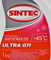 Антифриз Sintec Ultra G11 червоний -45 °C, 1 л готовий антифриз (800304)