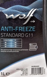 Антифриз Wolf Standard G11 синій 1 л концентрат антифризу (8325083)