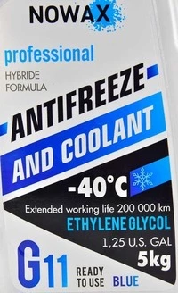 Антифриз Nowax G11 синій -40 °C, 5 л готовий антифриз (NX05002)