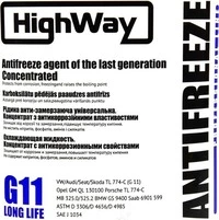Антифриз HighWay Long Life G11 синій 3,78 л концентрат антифризу (G11LLBLUE378)