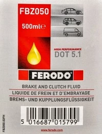 Гальмівна рідина Гальмівна рідина Ferodo Synthetic DOT 5.1 пластик (FBZ050)