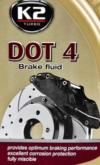 Гальмівна рідина K2 DOT 4, 0,5 л гальмівна рідина (T104)