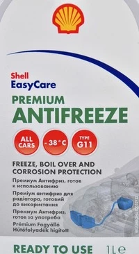 Антифриз Shell Premium G11 синьо-зелений -38 °C, 1 л готовий антифриз (PBT74F)