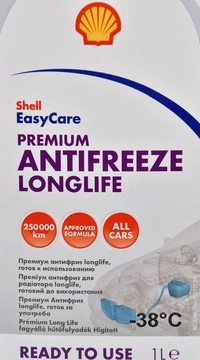 Антифриз Shell Premium Long Life G12+ червоний -38 °C, 1 л готовий антифриз (PBT78F)