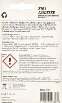 Герметик Фіксатор нарізі Loctite 2701 зелений (29686)