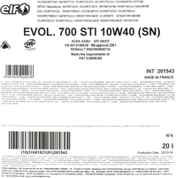Моторна олива Elf Evolution 700 STI 10W-40 20 л (201543)