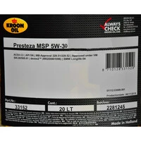 Моторна олива Олива Kroon Oil Presteza MSP+ 5W-30 (33152)