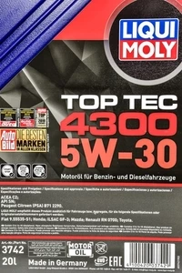 Моторна олива Liqui Moly Top Tec 4300 5W-30 20 л (3742)