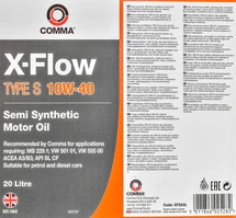 Моторна олива Comma X-Flow Type S 10W-40 20 л (XFS20L)