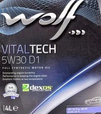 Моторна олива Wolf Vitaltech D1 5W-30 4 л (8332340)
