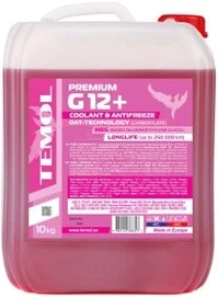 Антифриз TEMOL Premium G12+ рожевий -42 °C, 10 л готовий антифриз (T-APG-30-10KG)