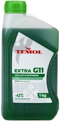 Антифриз TEMOL Extra G11 зелений -42 °C, 1 л готовий антифриз (T-EG11G-1L)