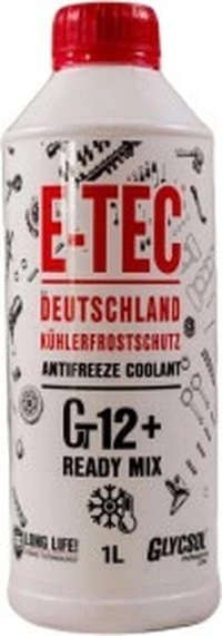 Антифриз E-TEC Glycsol G12+ червоний -38 °C, 1 л готовий антифриз (10527)