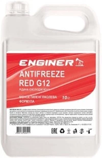 Антифриз ENGINER G12 червоний -24 °C, 10 л готовий антифриз (4820133023211)
