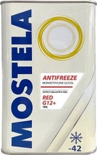 Антифриз Mostela G12+ червоний -42 °C, 1 л готовий антифриз (4820133022351)