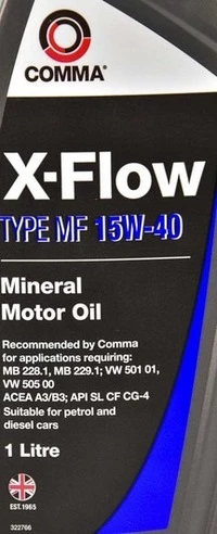 Моторна олива Comma X-Flow Type MF 15W-40 1 л (XFMF1L)