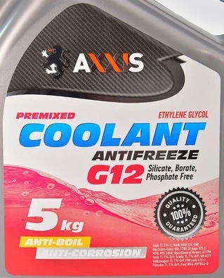 Антифриз Axxis Coolant G12 червоний -30 °C, 5 л готовий антифриз (AX2002)