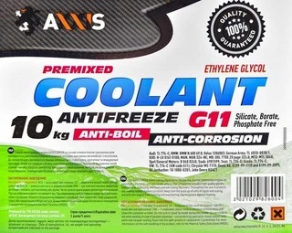 Антифриз Axxis Coolant G11 зелений -32 °C, 10 л готовий антифриз (AX2006)