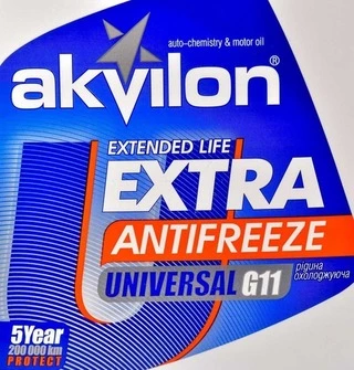 Антифриз Akvilon Extra G11 синій -40 °C, 4,3 л готовий антифриз (AKVEXTBLU43)