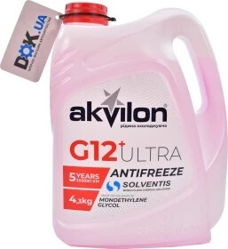 Антифриз Akvilon Ultra G12+ червоний -40 °C, 4,3 л готовий антифриз (AKVULTRED43)