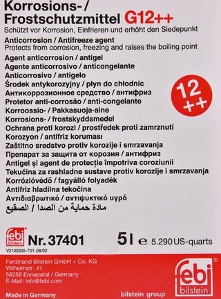 Антифриз Febi G12++ фіалковий 5 л концентрат антифризу (37401)