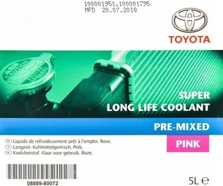 Антифриз Toyota Super Long Life G12 рожевий -37 &deg;C, 5 л готовий антифриз (0888980072)