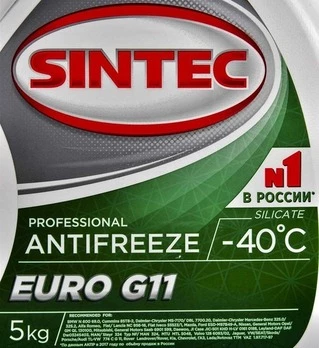 Антифриз Sintec EURO G11 зелений -40 &deg;C, 5 л готовий антифриз (800523)