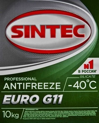 Антифриз Sintec EURO G11 зелений -40 &deg;C, 10 л готовий антифриз (800516)