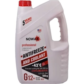 Антифриз Nowax G12+ червоний -42 &deg;C, 10 л готовий антифриз (NX10001)