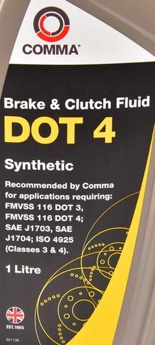 Гальмівна рідина Гальмівна рідина Comma Synthetic DOT 4 ABS пластик (BF41L)