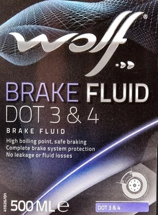 Гальмівна рідина Wolf DOT 3 / DOT 4, 0,5 л гальмівна рідина (8307706)