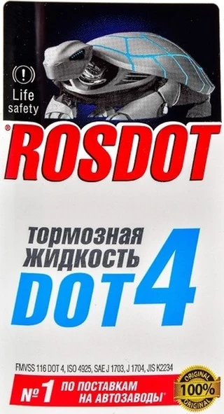 Гальмівна рідина RosDot DOT 4, 0,91 л гальмівна рідина (43010103)