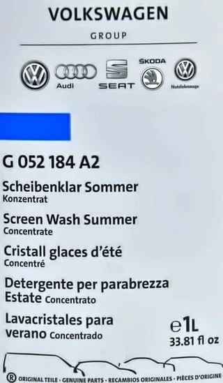 Омивач скла Концентрат омивача VAG літній 1 л, G052184A2 (G052184A2)