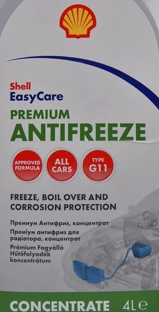 Антифриз Shell Premium G11 синьо-зелений 4 л концентрат антифризу (PBT72B)