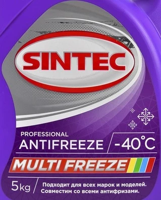 Антифриз Sintec Multi Freeze фіалковий -40 &deg;C, 5 л готовий антифриз (800534)