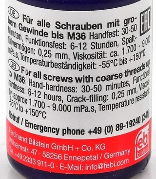 Герметик Фіксатор нарізі Febi Screw Locking Medium Strength синій (26707)