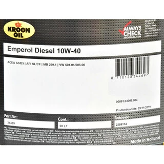 Моторна олива Kroon Oil Emperol Diesel 10W-40 20 л (34469)