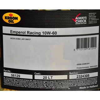 Моторна олива Kroon Oil Emperol Racing 10W-60 20 л (56129)