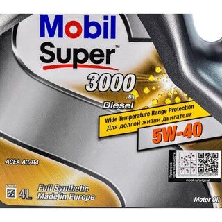 Моторна олива Mobil Super 3000 X1 Diesel 5W-40 4 л (152062)