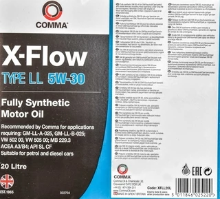 Моторна олива Comma X-Flow Type LL 5W-30 20 л (XFLL20L)
