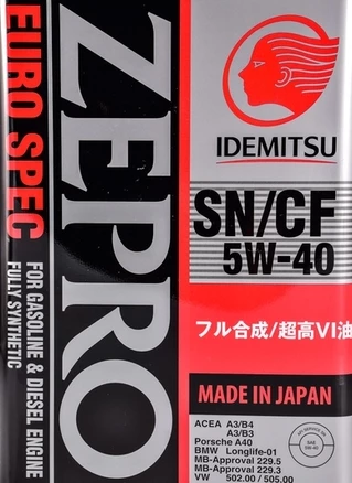 Моторна олива Idemitsu Zepro Euro spec 5W-40 4 л (1849004)