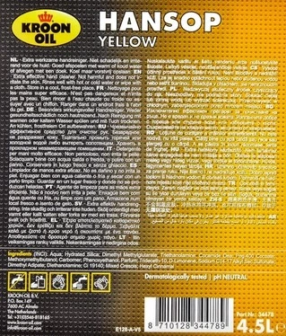 Очисники рук Очисник рук Kroon Oil Hansop Yellow цитрусовий (34478)