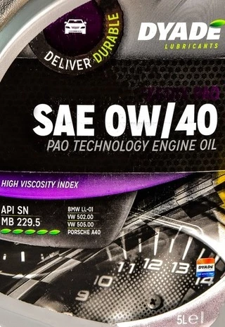 Моторна олива DYADE Zedix PAO 0W-40 5 л (575478)
