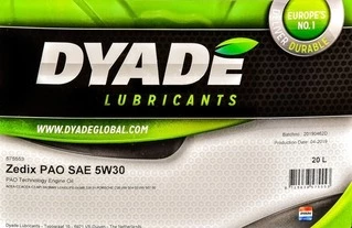 Моторна олива DYADE Zedix PAO 5W-30 20 л (575553)