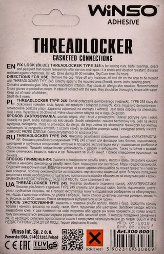 Герметик Фіксатор нарізі Winso Threadlocker Type 245 синій (300800)