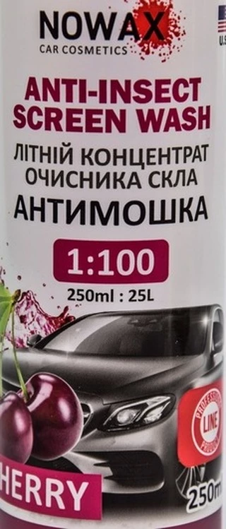 Омивач скла Концентрат омивача Nowax Anti-Insect Sreen Wash літній вишня 0,25 л, NX25225 (NX25225)